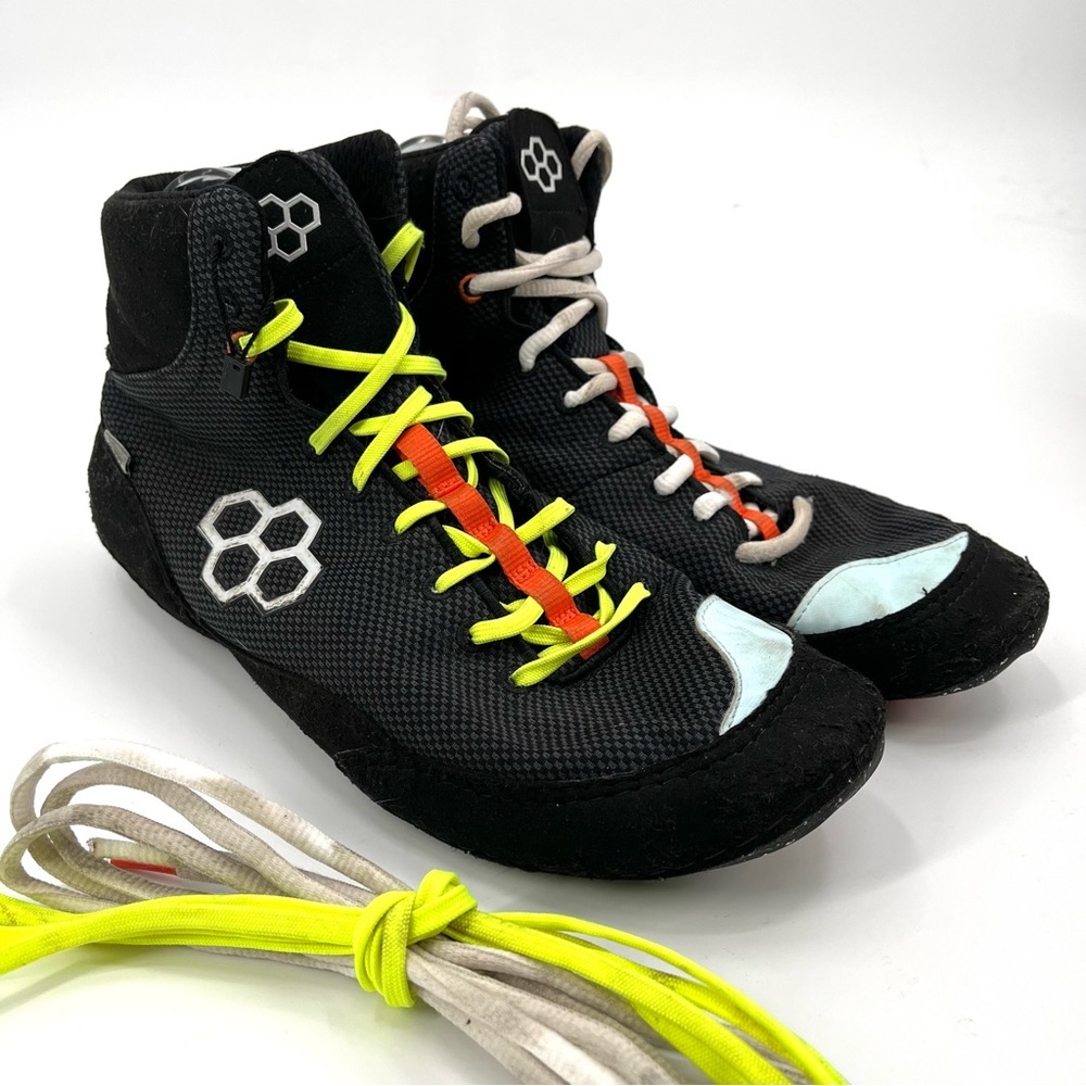 RUDIS Colt 2.0 Wrestling Shoes Mens 12 Black Lace Up Boxing MMA Black Sneaker